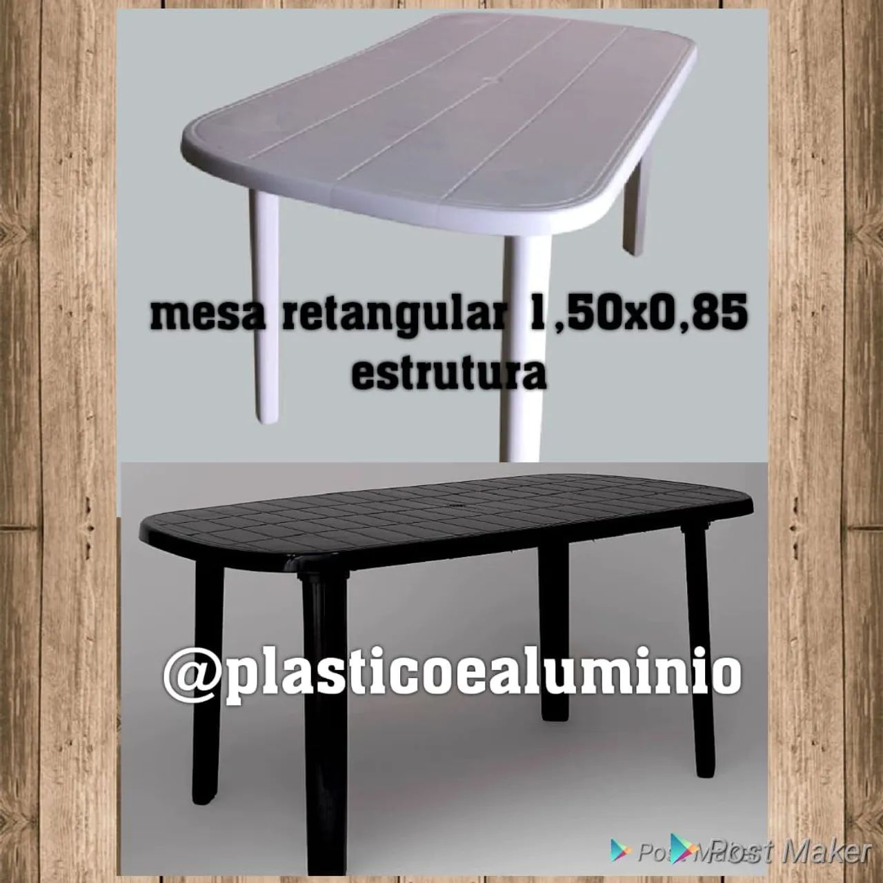Mesa Retangular 1,50x0,85 - Branca e Preta - Foto 3