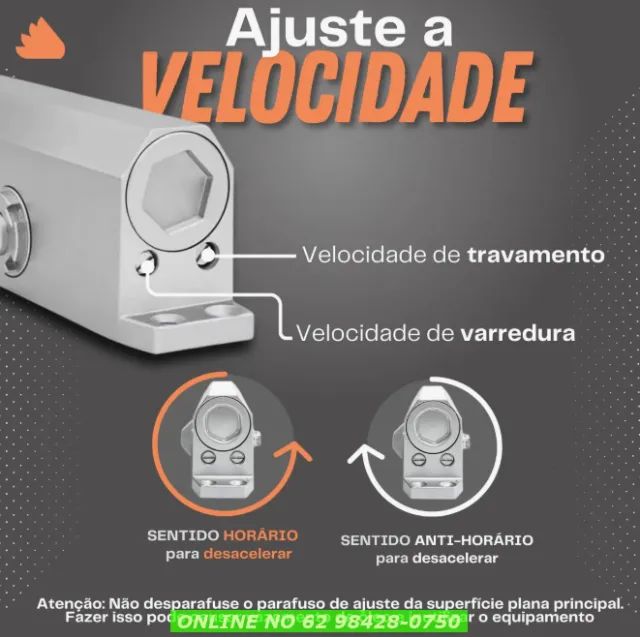 Mola Aerea Braço Amortecedor De Impacto Fecha Porta Automático - Foto 3