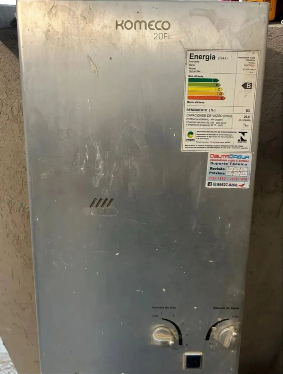Aquecedor de água a gás Komeco 20FI