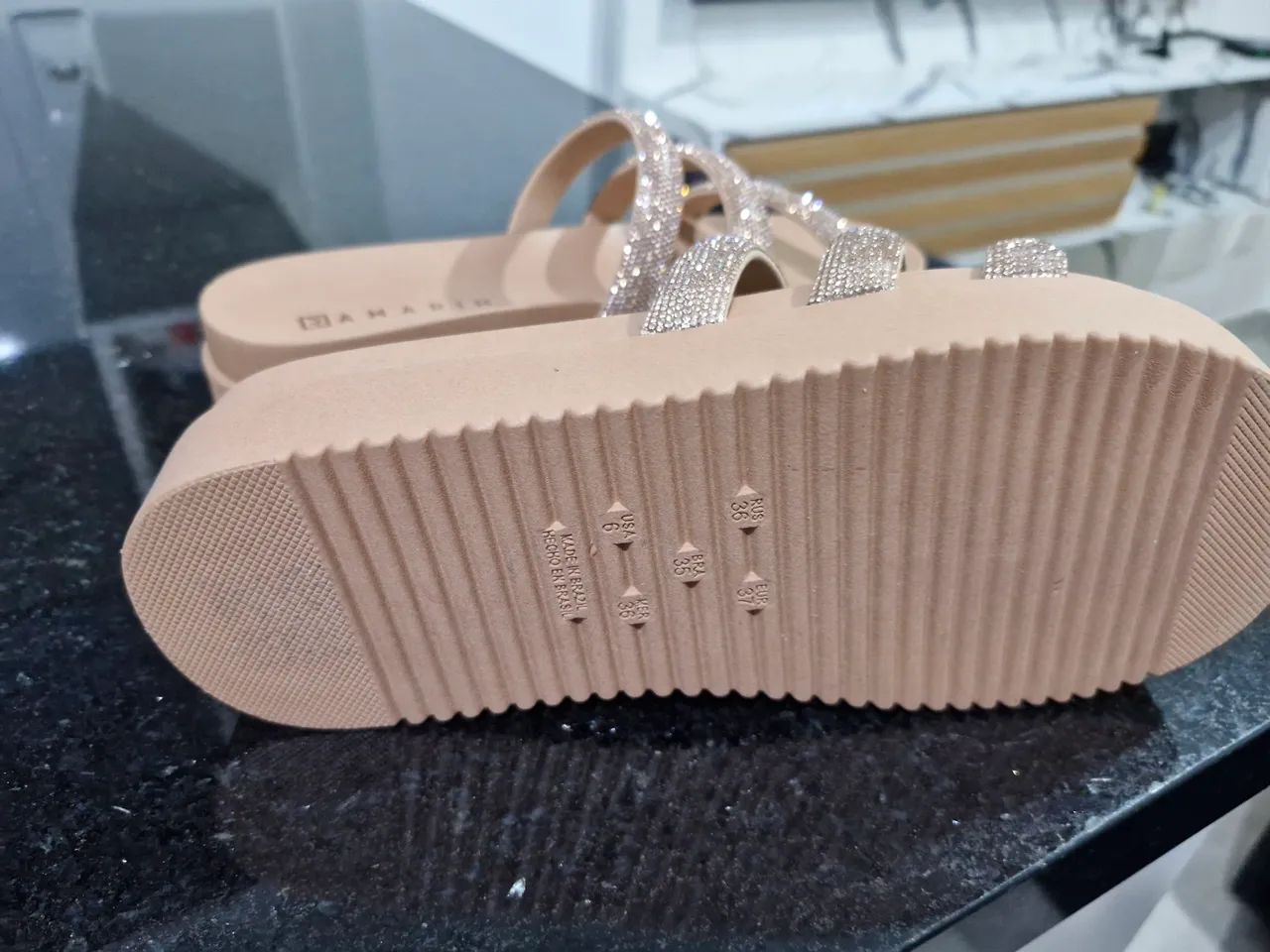 Papete ramarim nude com strass - Foto 4