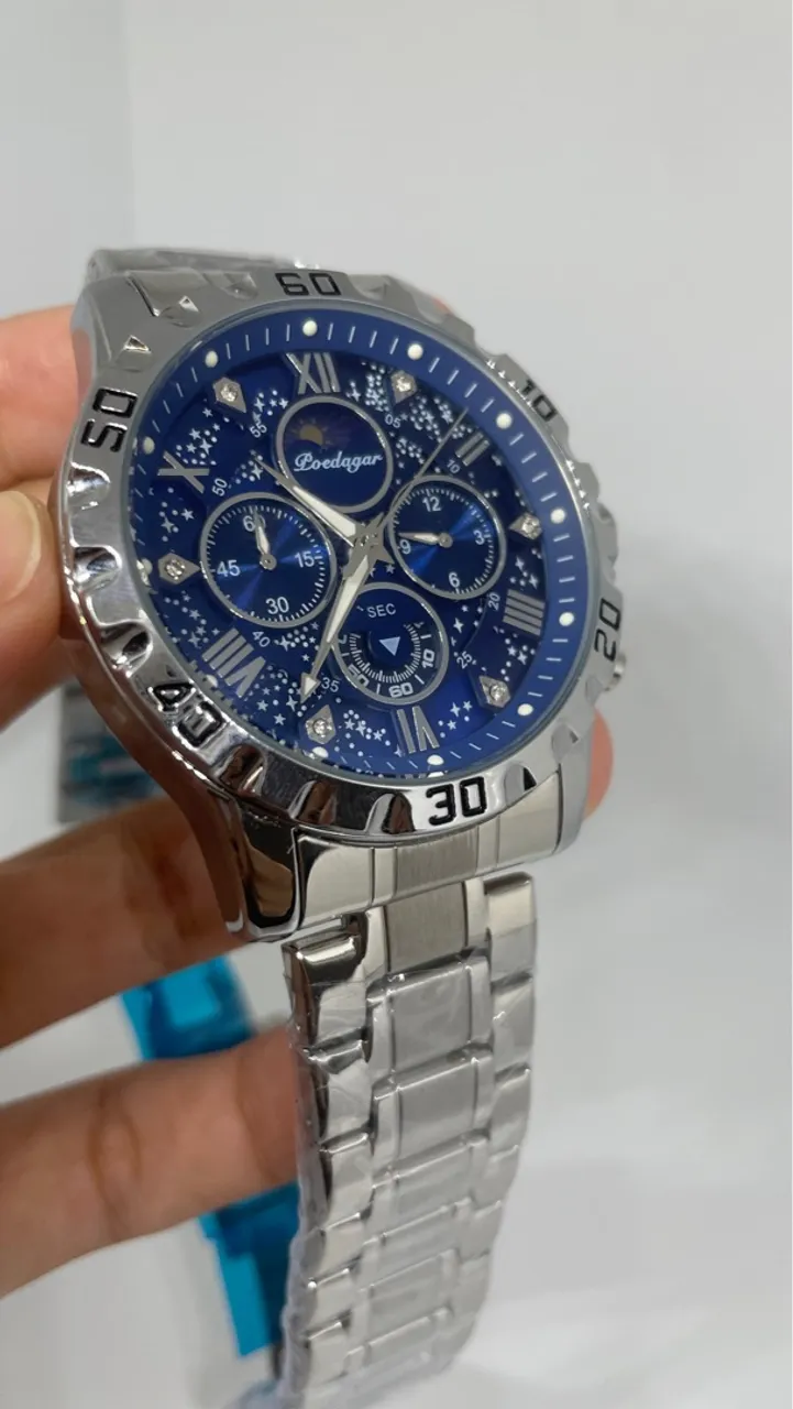 Relógio Masculino Poedagar Azul