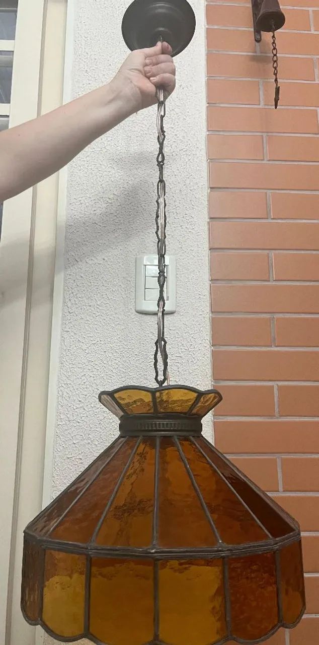 Lustre antigo vitral - Foto 4