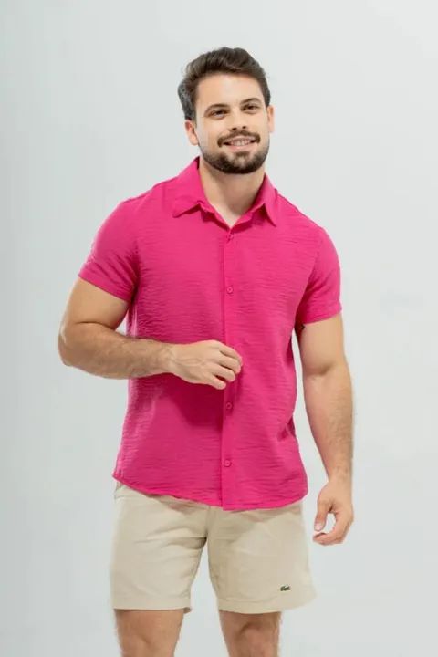 Camisa Masculina Viscolinho Bahamas - Foto 6