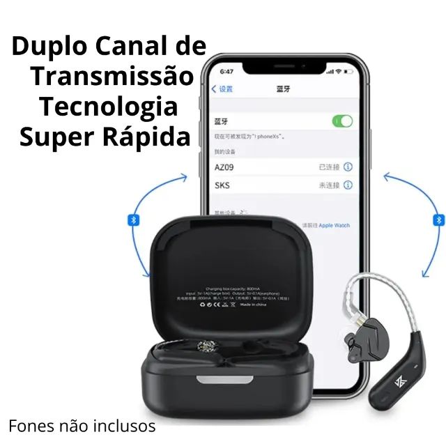 Adaptador Bluetooth Kz Az09 Tipo C Para Fone Edx ProX Zvx Zsn Zs10 Pro - Foto 4