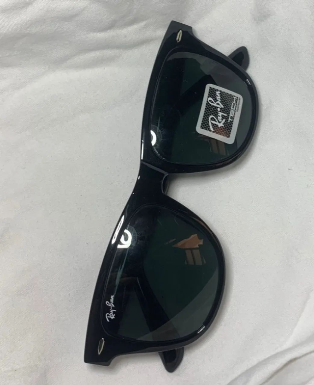Óculos de sol estilo Wayfarer Preto, lentes de cristal anti-risco - Foto 3
