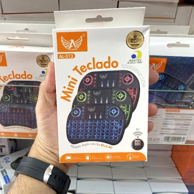 Mini Teclado Sem Fio Altomex AL-313 com Touchpad ? Iluminação LED RGB - Foto 5