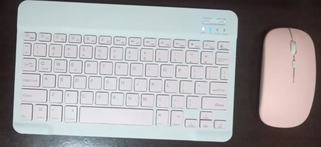 Mini Teclado ultra fino Recarregável e Mouse-Bluetooth-Cor Rosa-Layout padrão americano - Foto 6