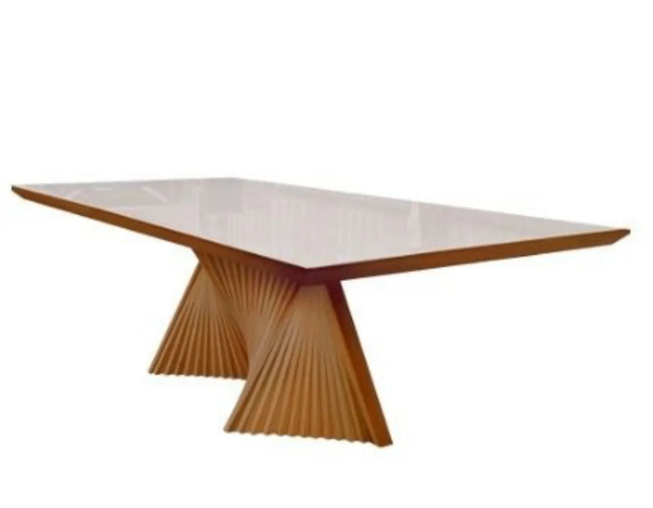 Mesa de jantar retangular 8 lugares com base em madeira