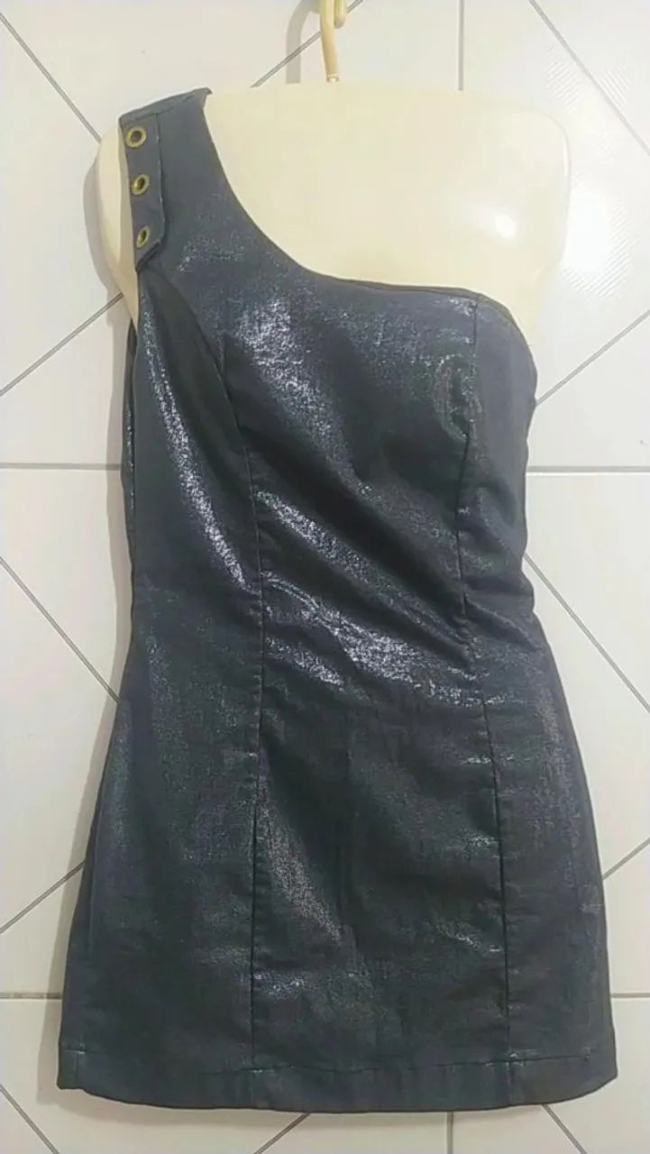 Vestido grafite brilhante