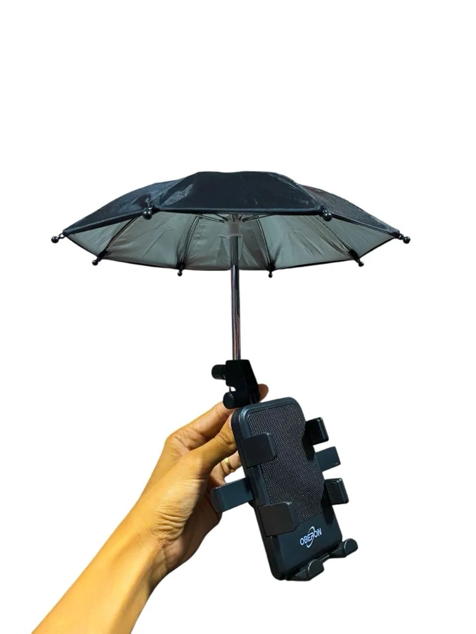SUPORTE DE CELULAR PARA MOTO COM MINI GUARDA CHUVA OBERON OR-SP25 - Foto 2