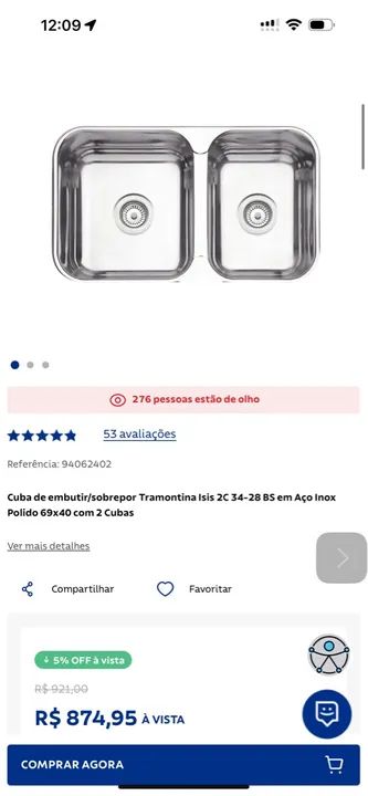 Pia de Cozinha em Aço Inox Tramontina + Pedra Branco Itaúnas + Torneira - SUPER OFERTA! - Foto 6