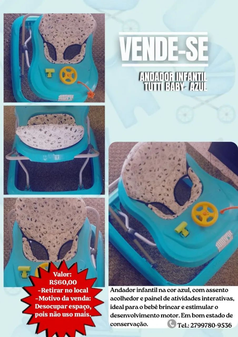 Andador Infantil Tutti Baby- Azul 