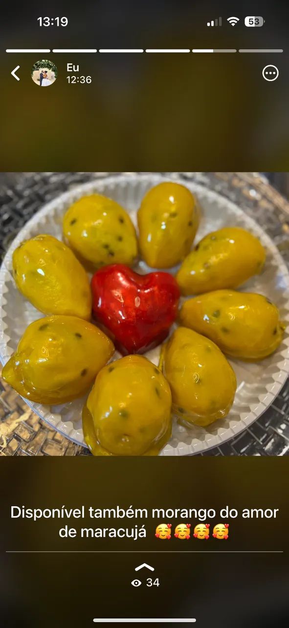 Morango do amor, de maracujá e coxinha de morango 