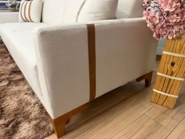 Novidade + promoção + frete!! Sofá Cama Luizi 2.09m Linho - Foto 5
