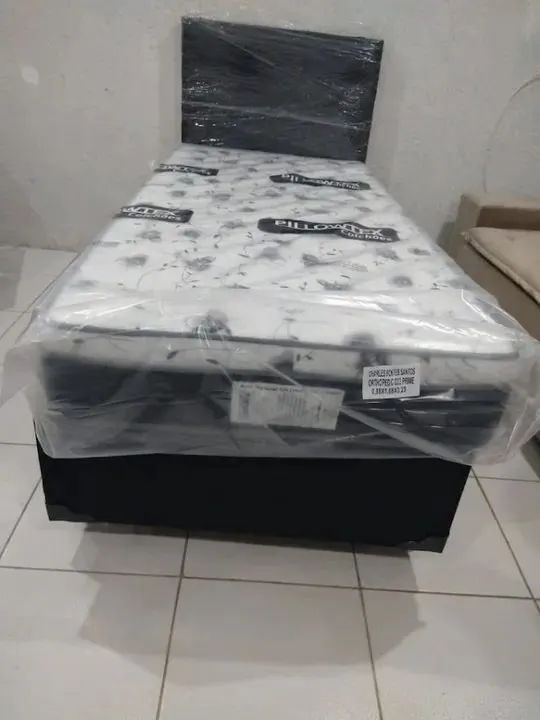 Cama Box Solteiro + Colchão Solteiro PIowTex