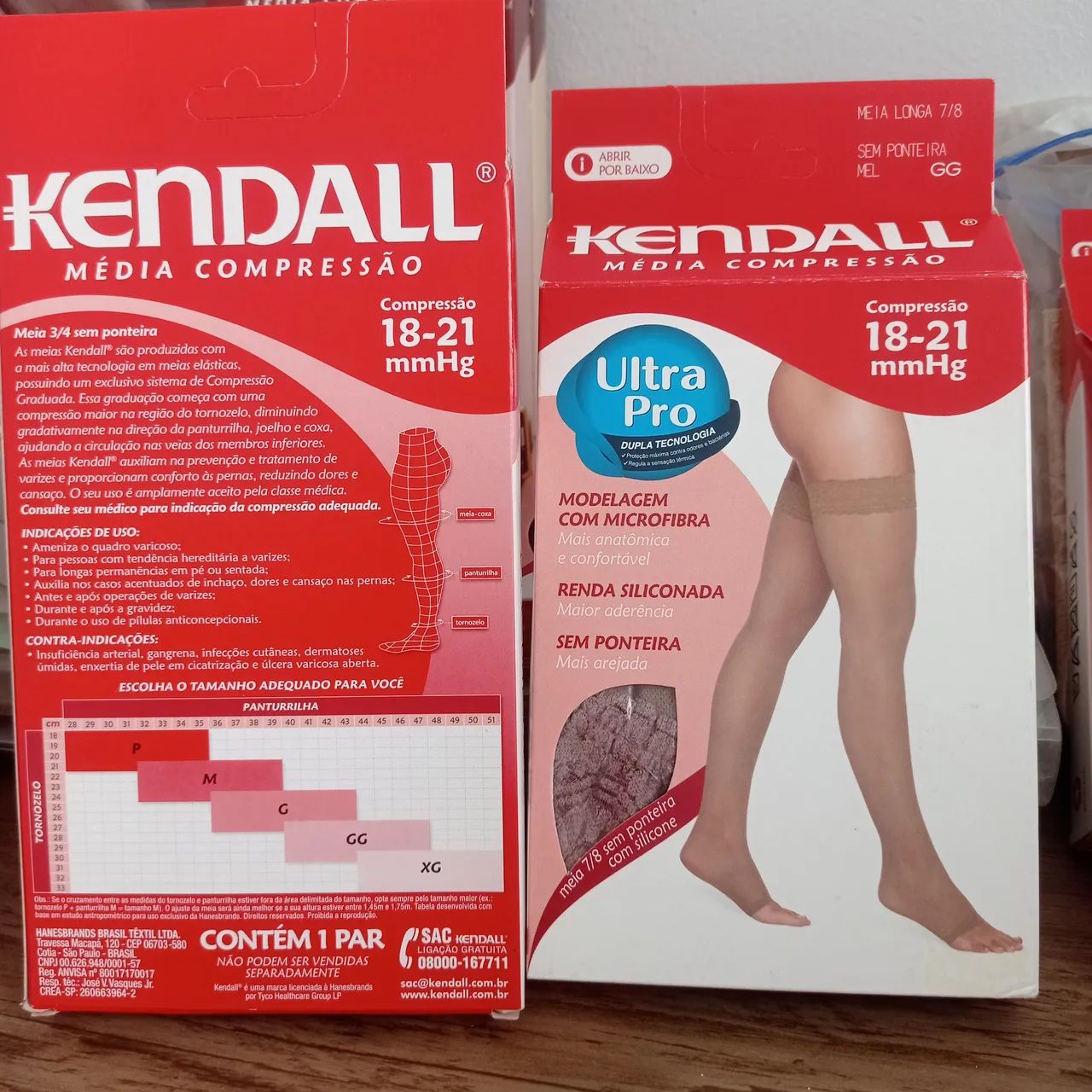 Kit Meia Kendall 3/4 e 7/8 GG - Compressão 18-21 mmHg - Beleza e