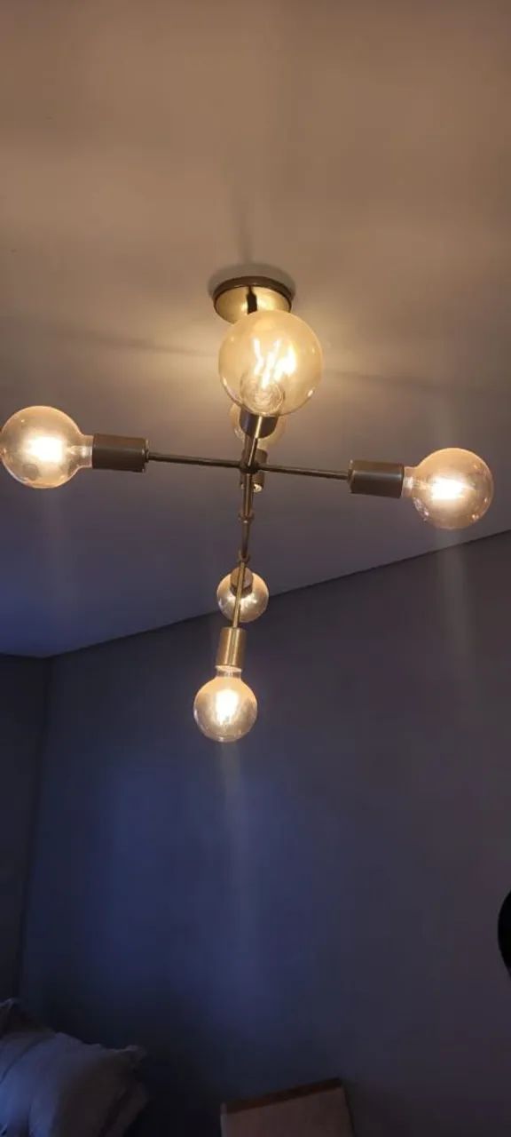 VENDO Lustre Pendente Sputnik Gun - Dourado com fio ajustável  - Foto 2