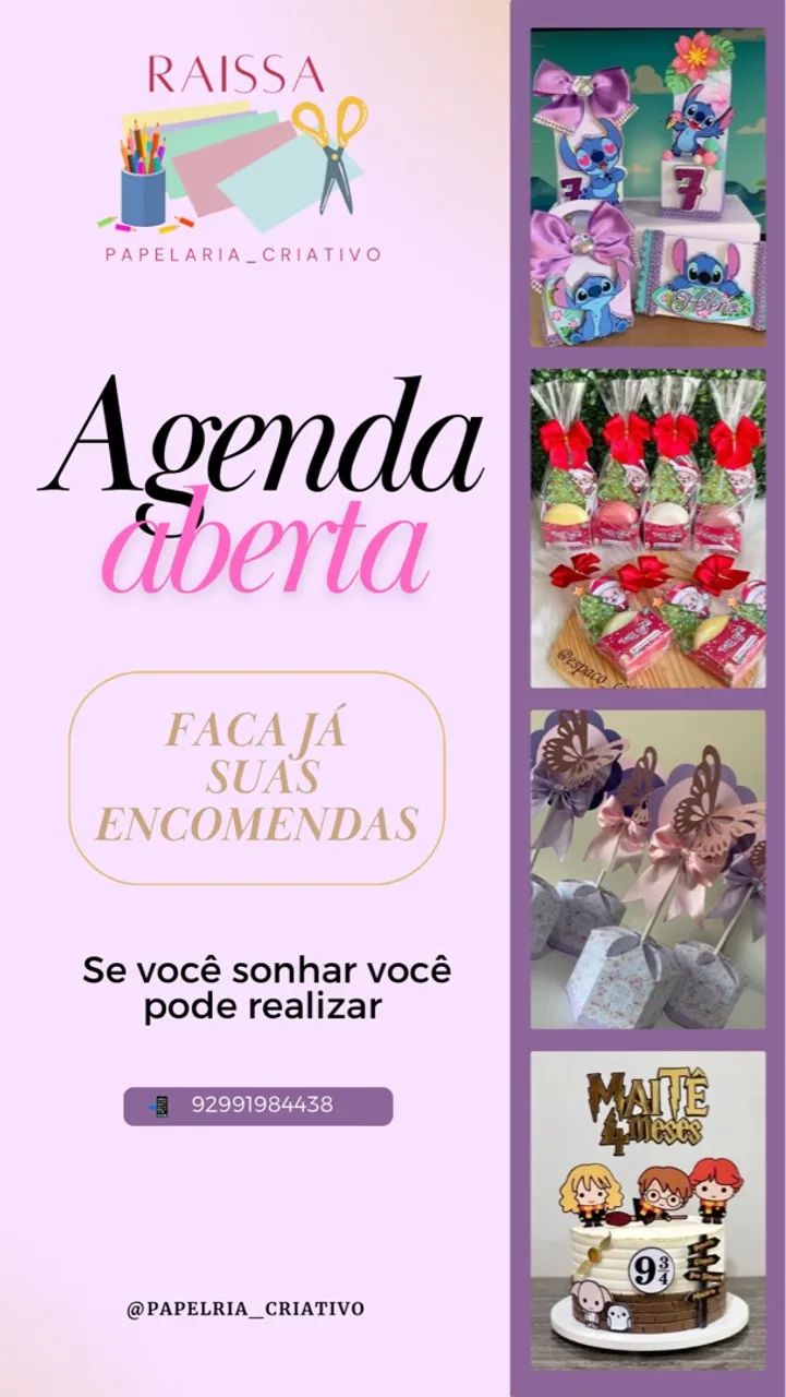 Agenda aberta - Papelaria criativa