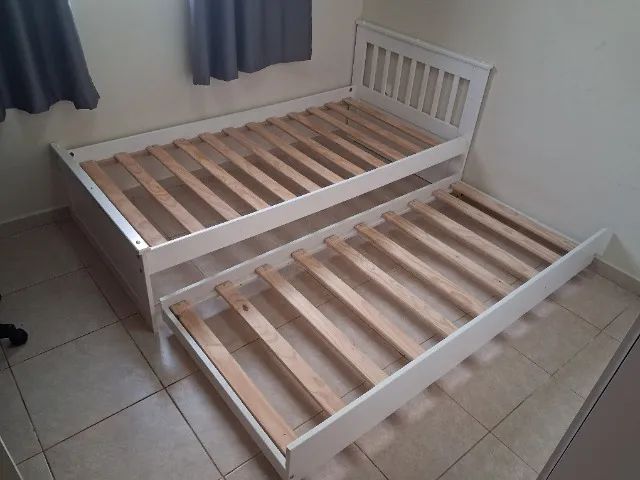 Cama de solteiro + Cama auxiliar + Grade de proteção. - Foto 2