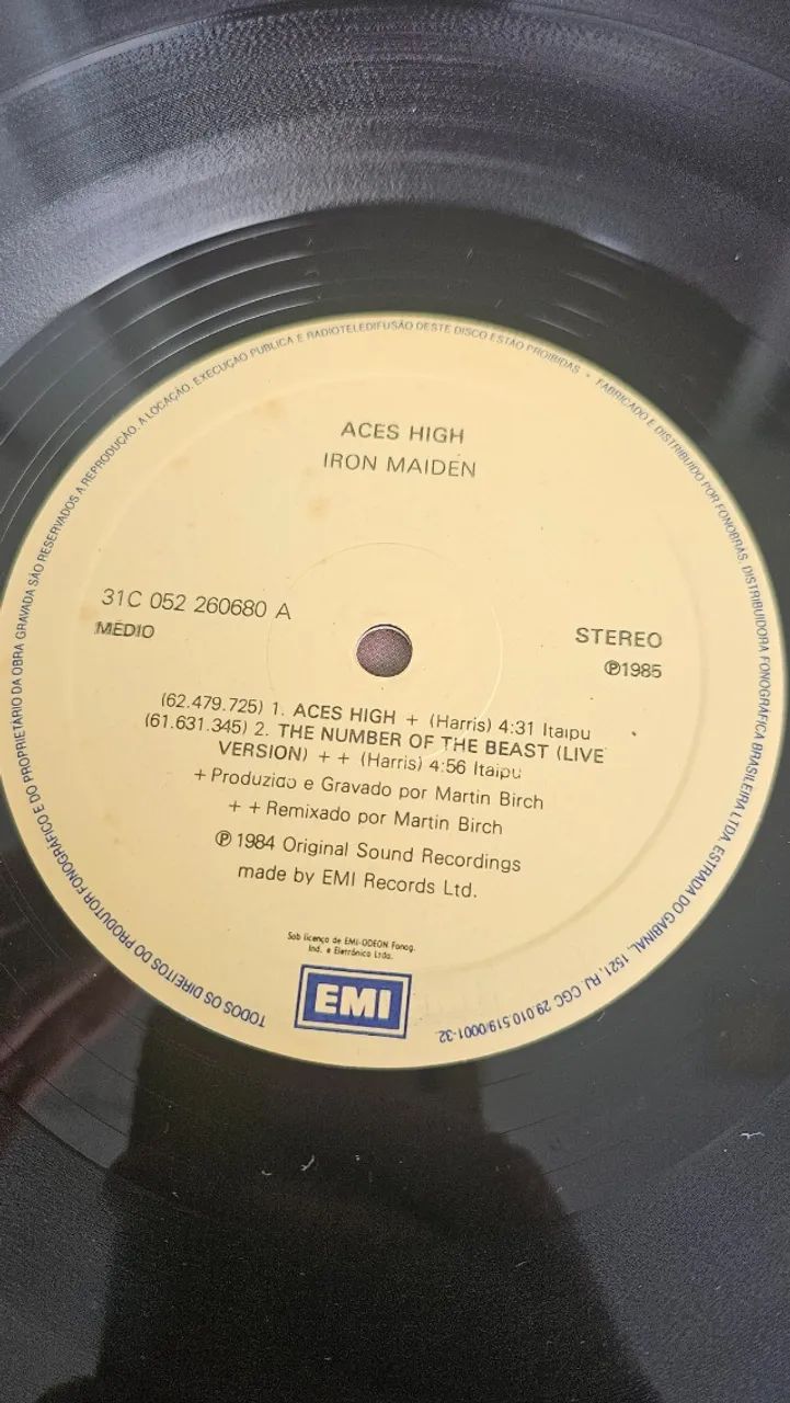 Disco Vinil Lp Iron Maiden Aces High Maxi Single Rock Heavy Metal - Foto 3