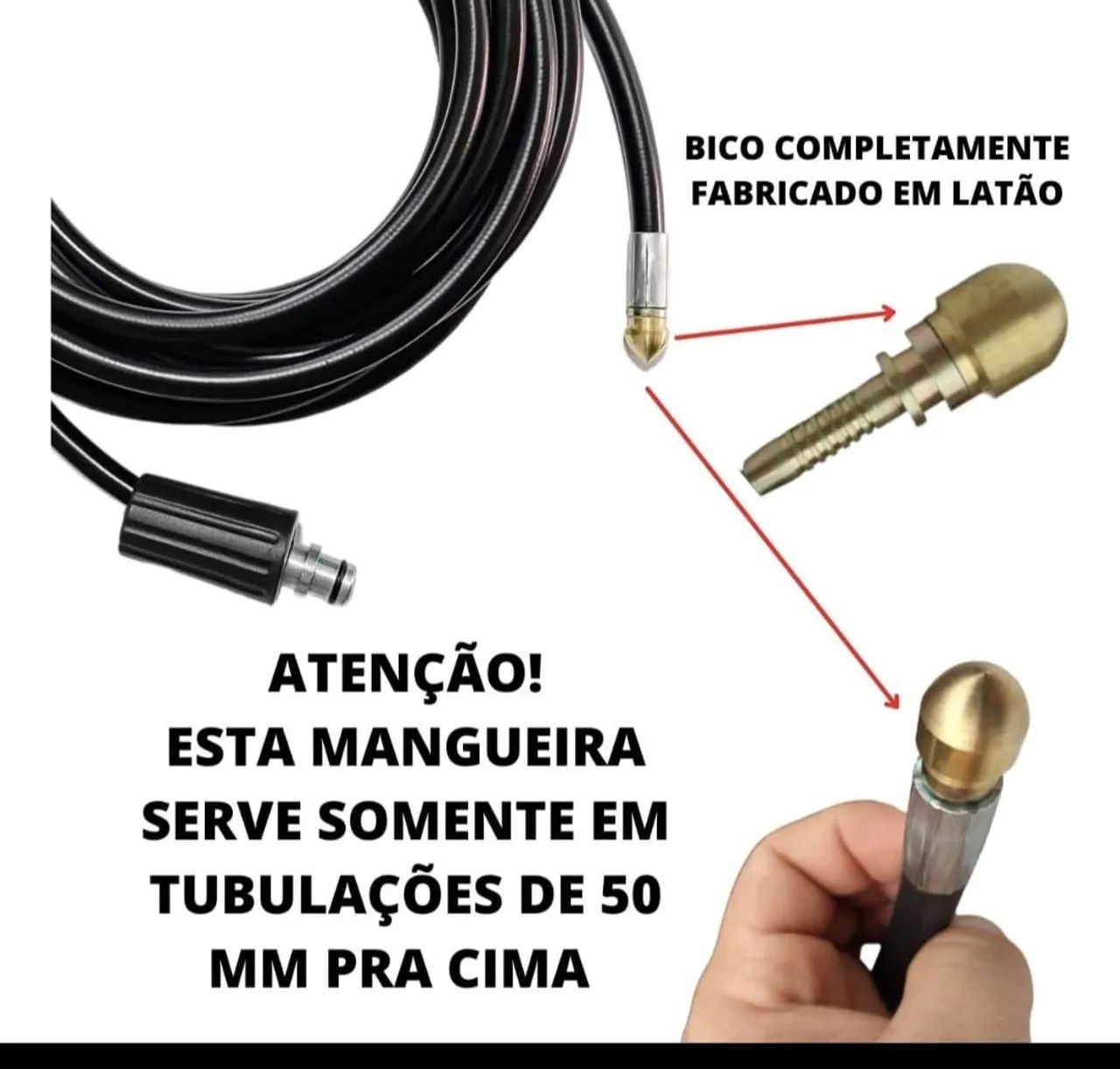 Mangueira desentupidora de alta qualidade - bico latão (electrolux) - Foto 4