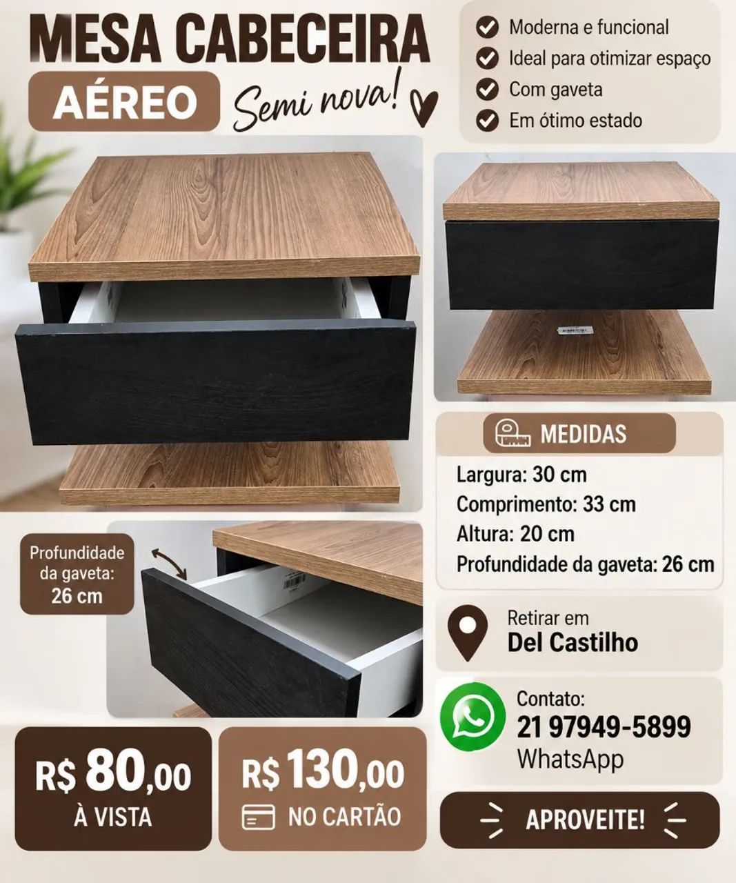 Mesa de cabeceira  - Foto 3