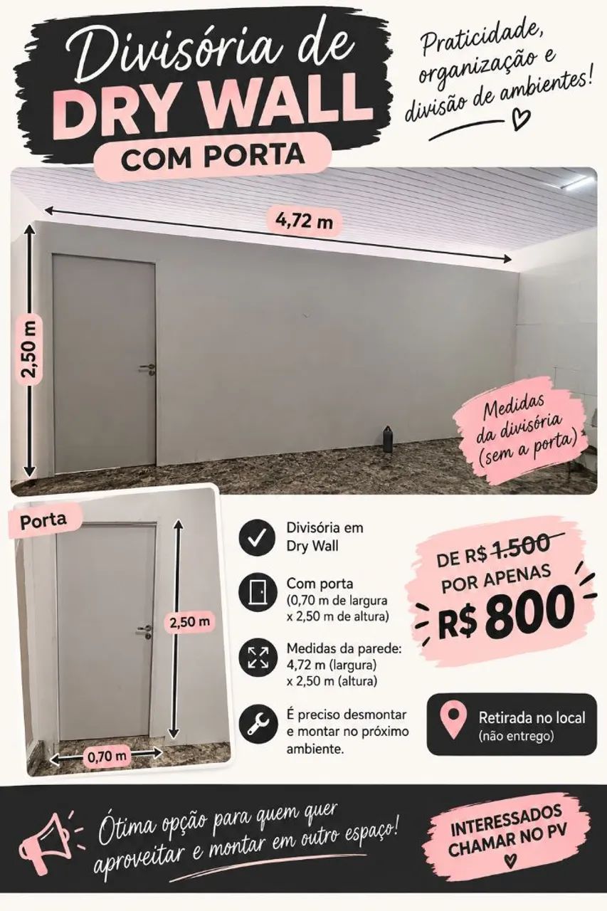 Divisória dry wall 