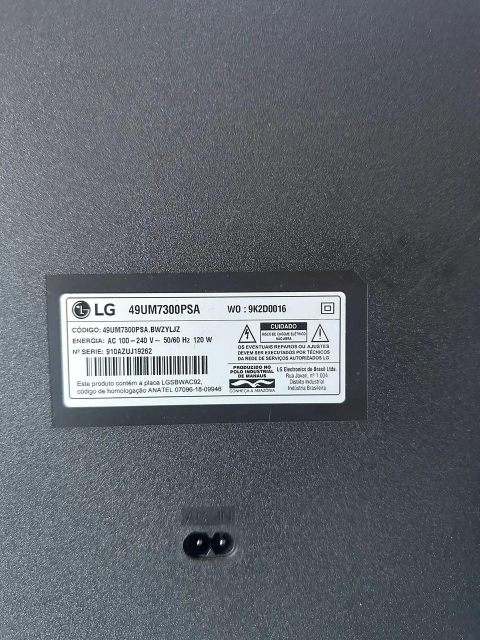 Smart Tv LG 50 polegadas , só a tela que está queimada 