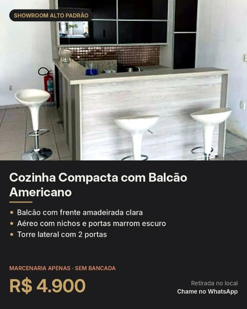 Cozinha Compacta com Balcão Americano