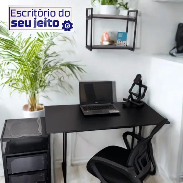 Escrivaninha Reforçada 1,20m Nova Mesa de Escritório Multiuso Computador Notebook Estudo - Foto 4