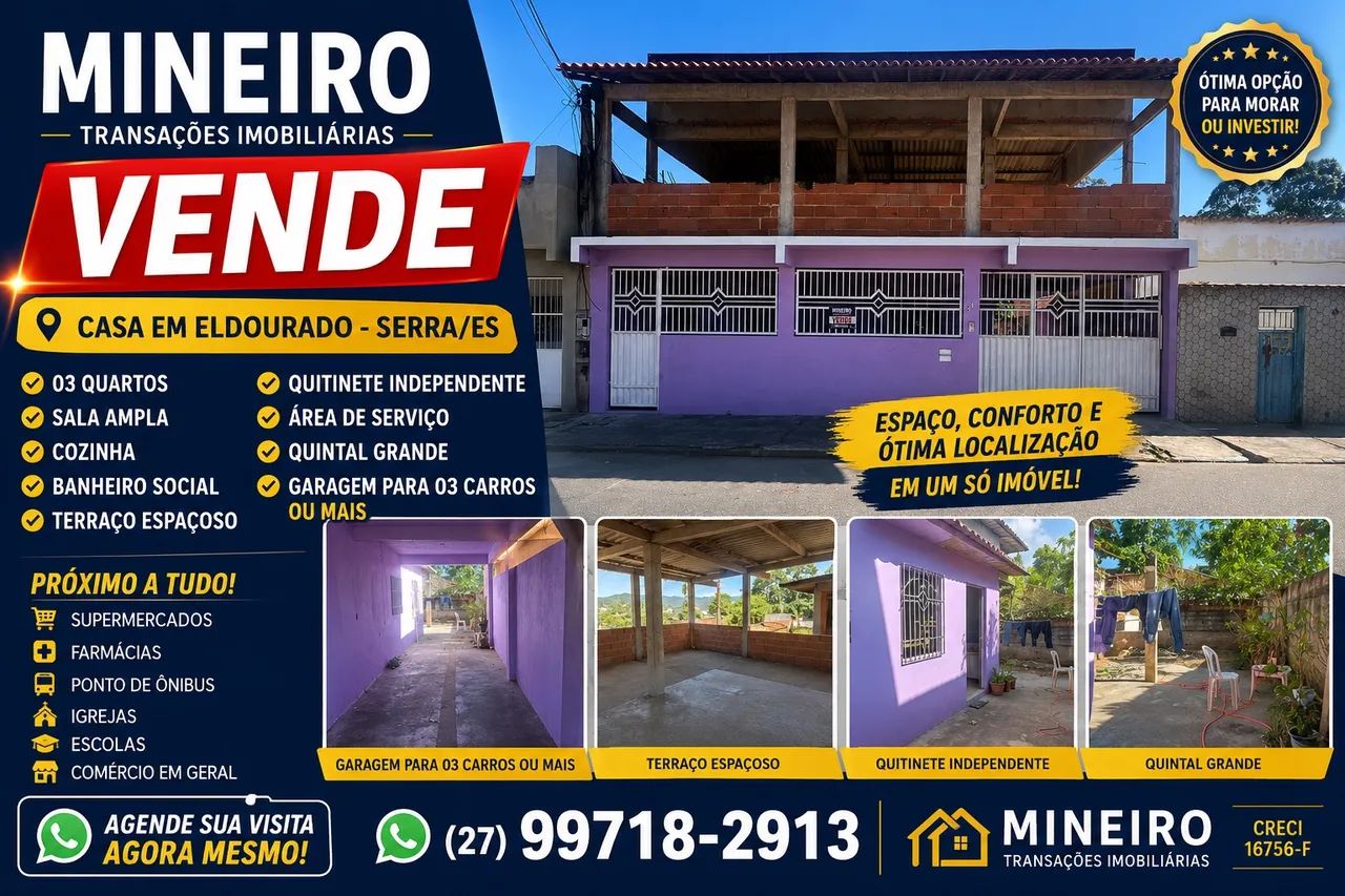 Vendo casas no bairro Eldourado Serra