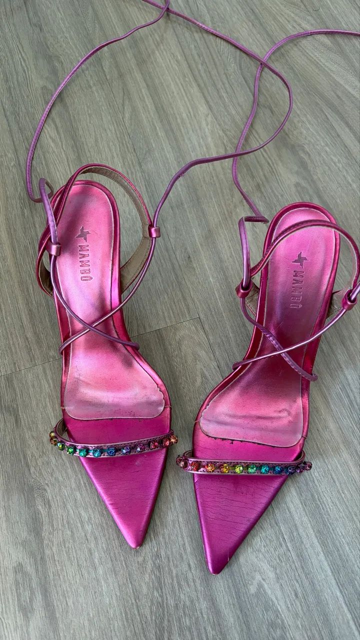 SANDÁLIA DE AALTO ROSA PINK COM AMARRAÇÃO  - Foto 2