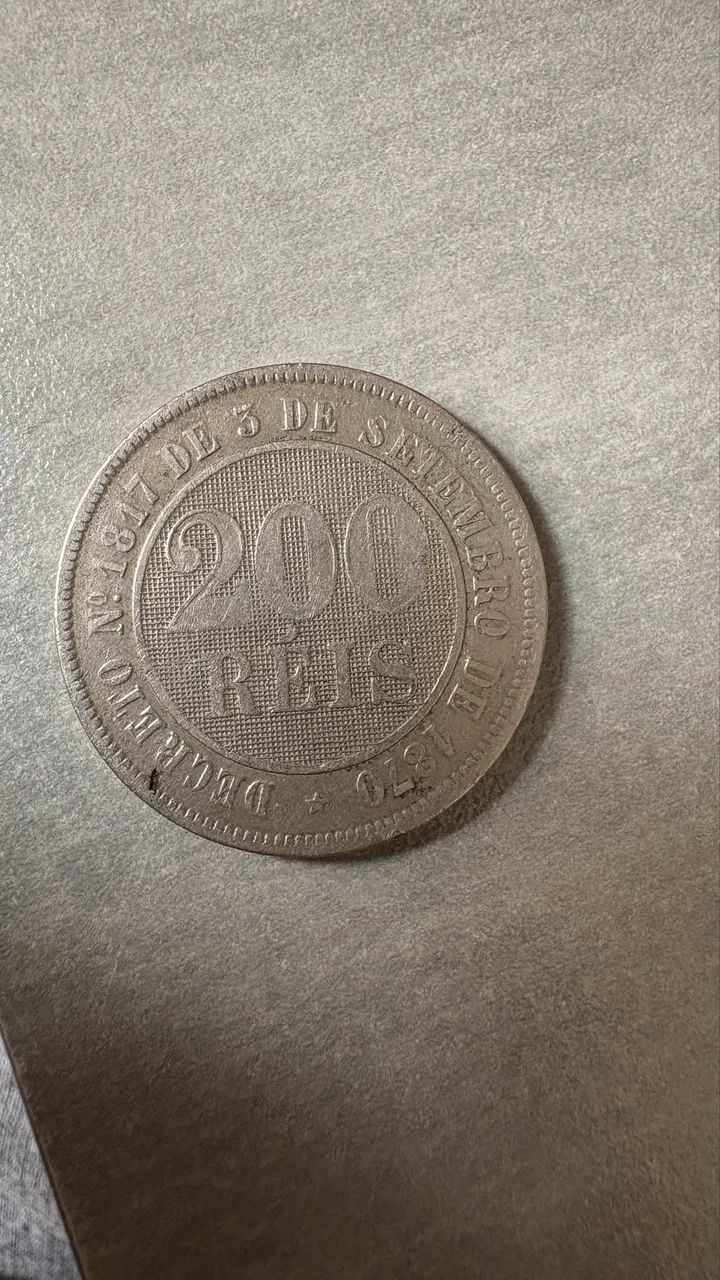 Moeda Antiga 1887 de 200R 