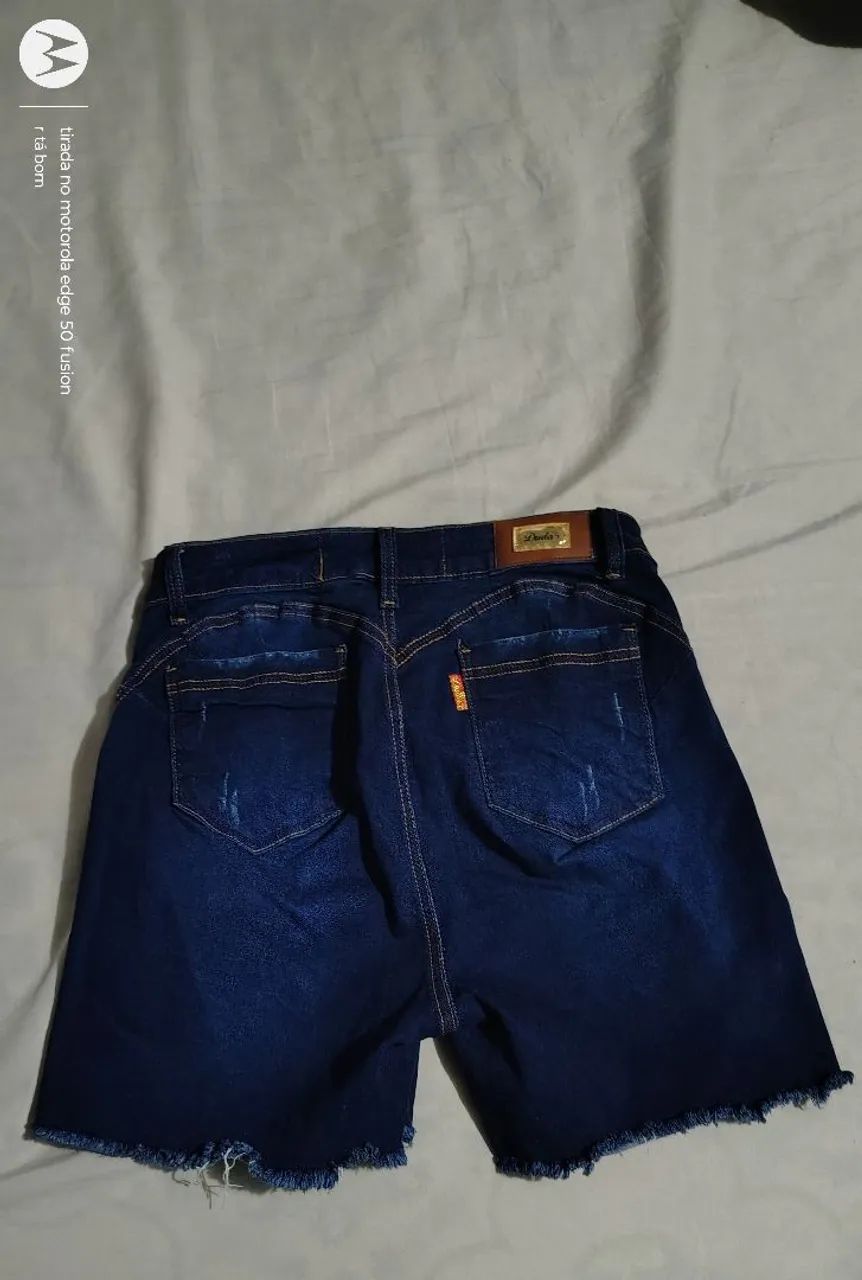 Bermuda jeans feminina Tam P - Foto 2