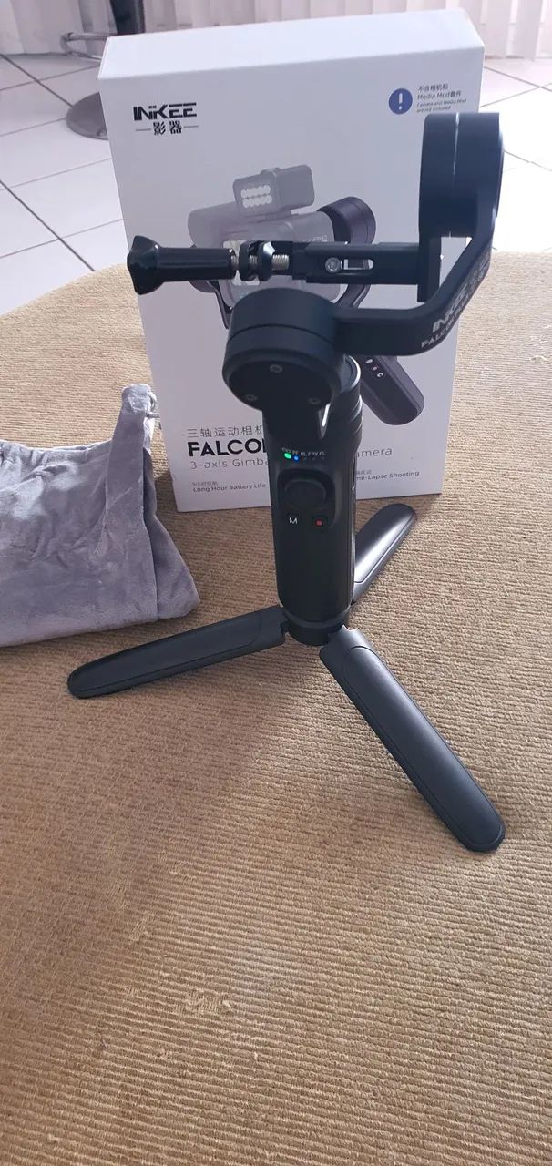 Gimbal estabilizador para GoPro 5/6/7/8/9/10 Osmo action insta 360 Falcon Plus da Inkee - Foto 4