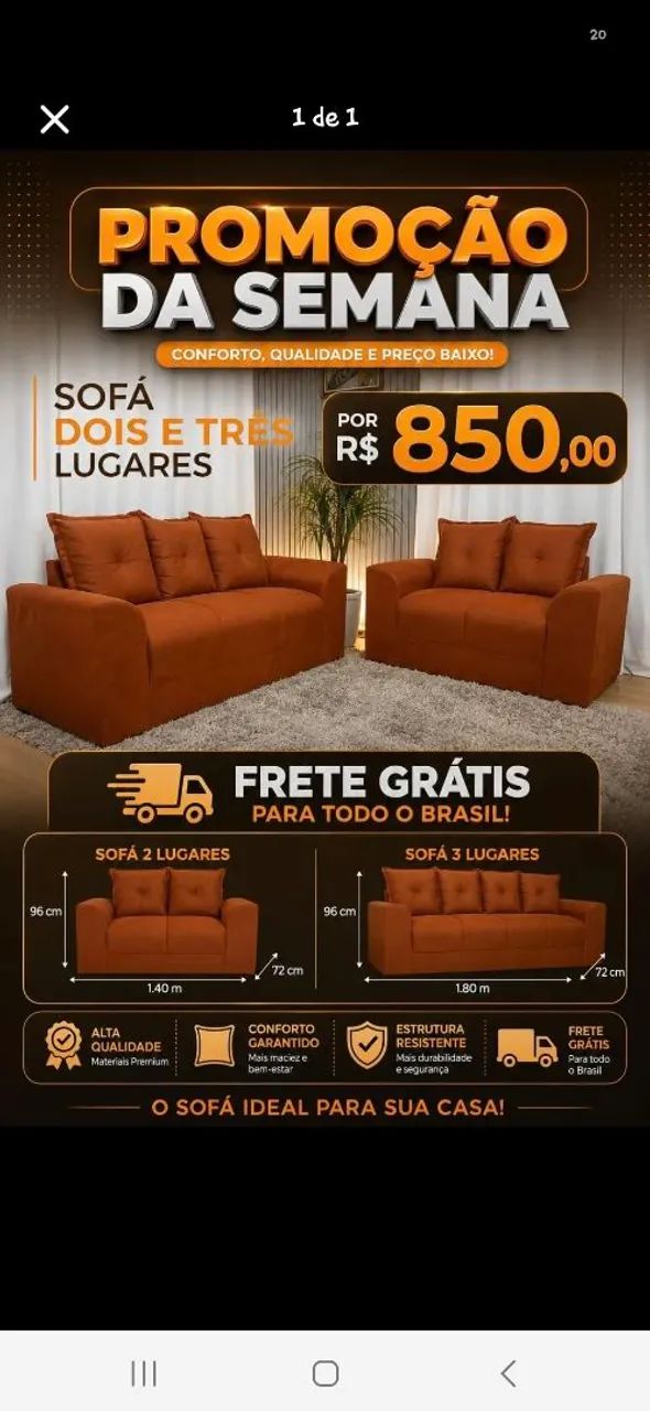 SOFÁ CONJUNTO EM PROMOÇÃO