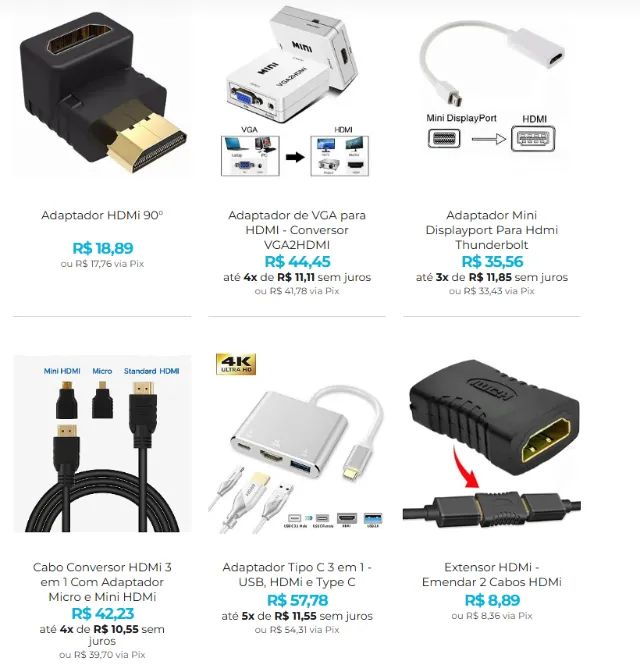 Adaptador de Vídeo: HDMi para VGA, Display Port, AV, Dvi e Muito Mais - Foto 2