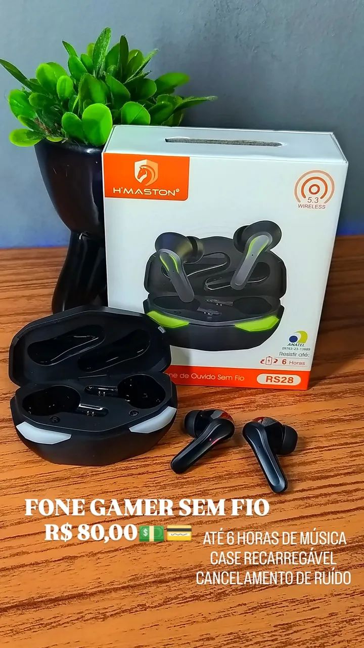 Fone gamer sem fio