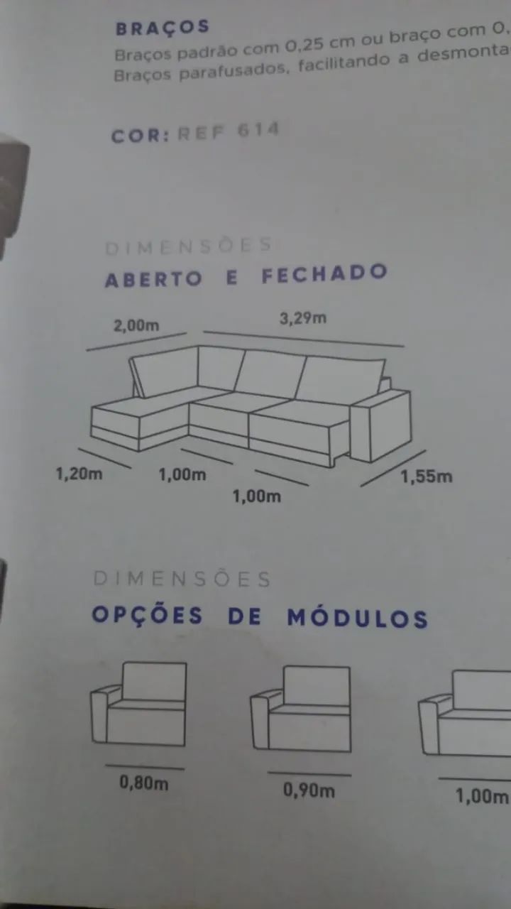 Sofá Retrátil e Reclinável com Chaise, 3,29m Cinza - Excelente Estado - Foto 4