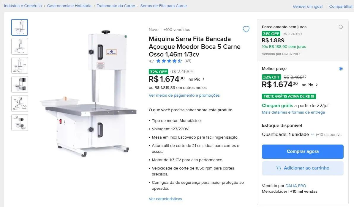 Serra fita + moedor de carne - Foto 3
