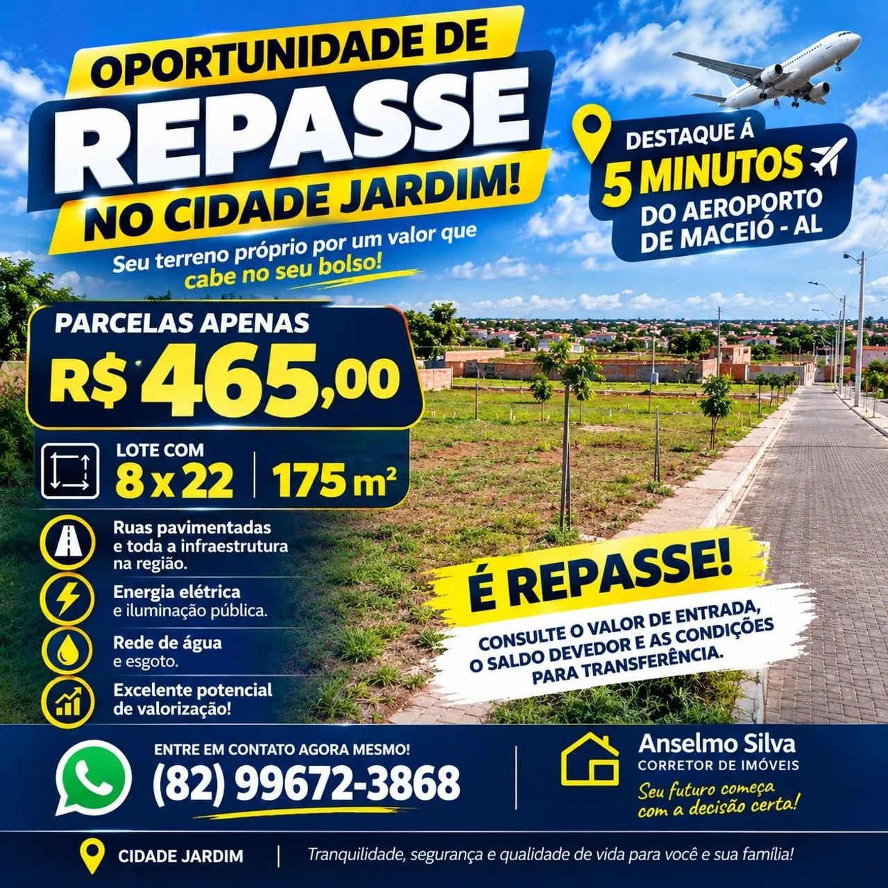 Repasse Lote próximo ao Aeroporto 