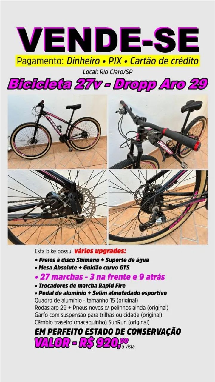 Bicicleta Aro 29 - 27 velocidades 