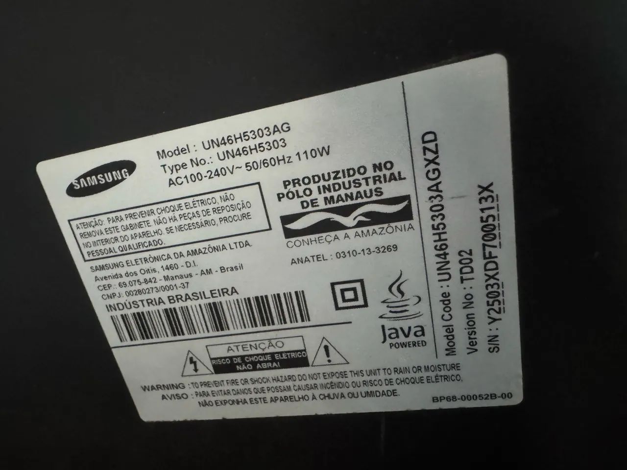Smart TV Samsung 46? Full HD com defeito - Foto 3