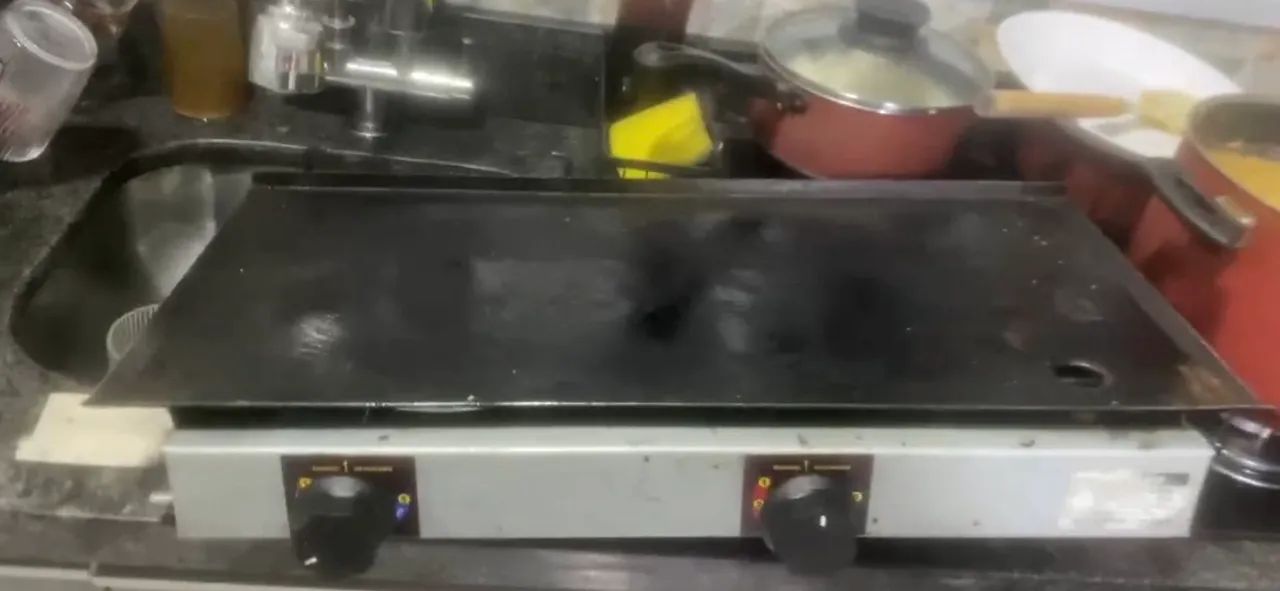Chapa de inox a gás 