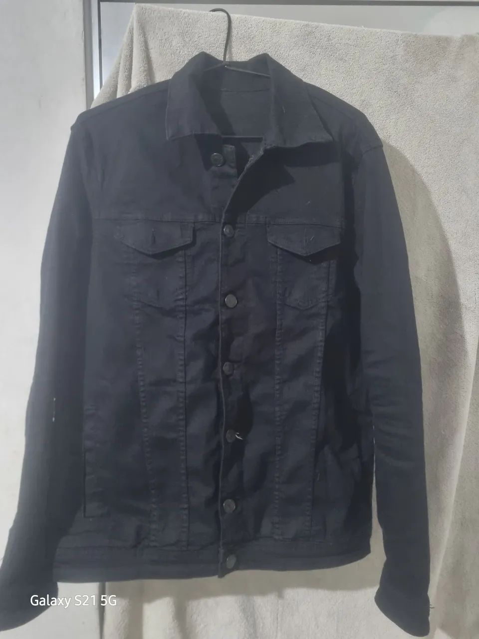 Jaqueta jeans preta nova M