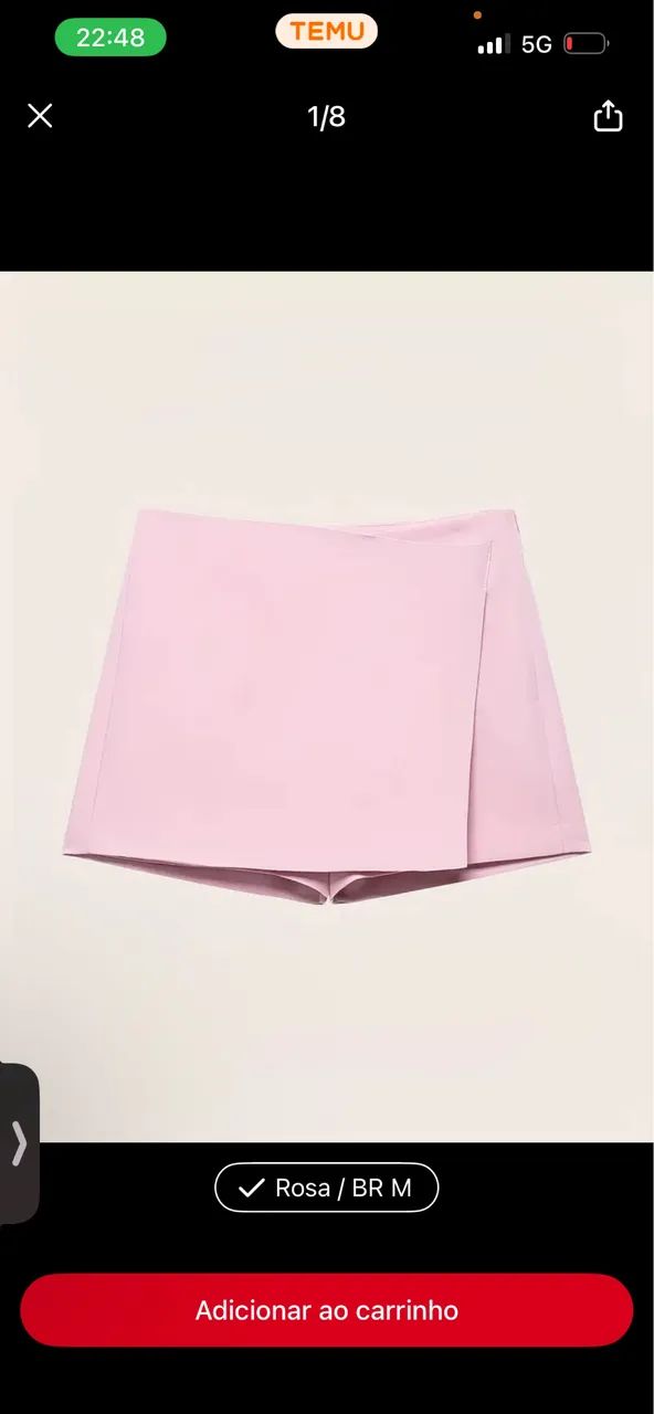 Short saia rosa