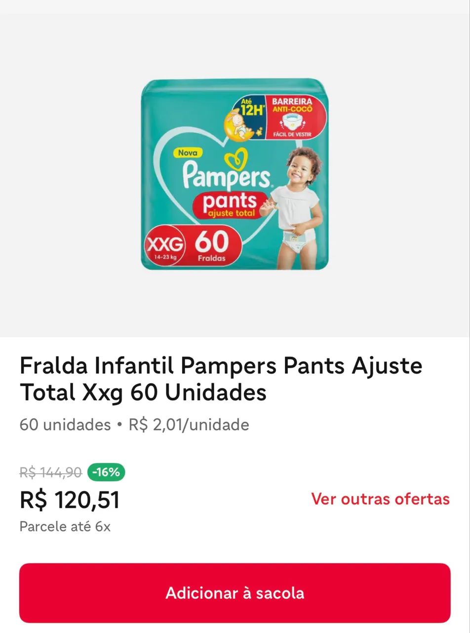 Fralda Pampers Pants XXG - Foto 4