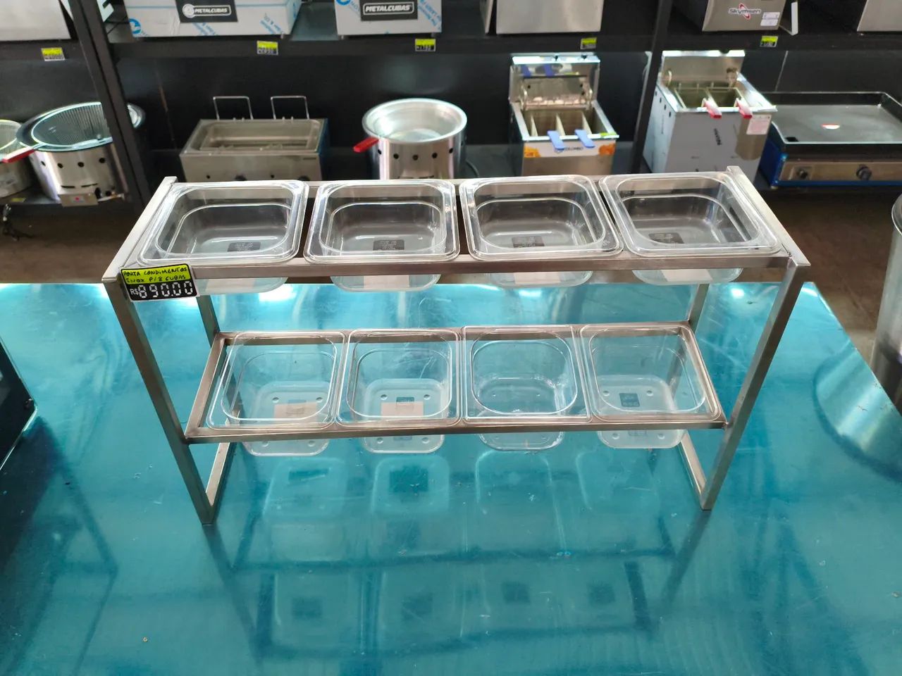 Porta Condimentos Inox p/ 8 Cubas - Danillus