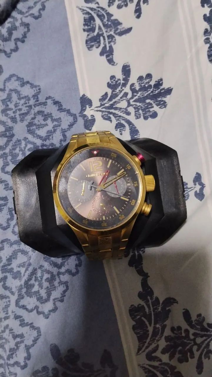 Relógio Masculino Dourado Estilo Premium - Excelente Estado - Foto 4