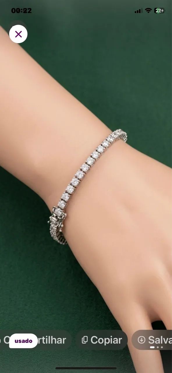Pulseira de prata 900 c zircônia  - Foto 3